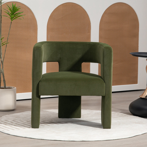 Pomaire 3 Legged Velvet Occasional Chair